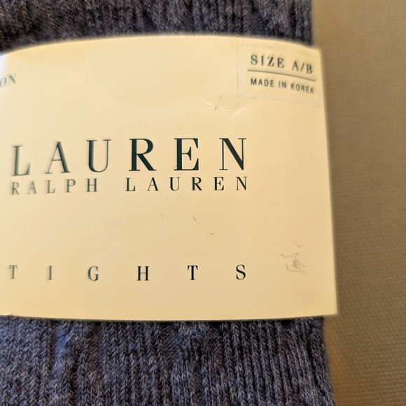 LAUREN RALPH LAUREN Gray Cotton Cable Knit Tights Women's Size A/B Vintage NWT - Picture 4 of 6